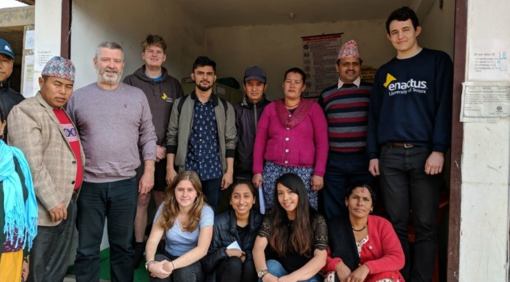 The Project 36 team with locals in Tanahun, Nepal. Chris Youngman - far right.