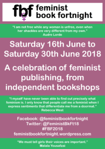 Flier for Feminist Book Fortnight 16-30 June 2018