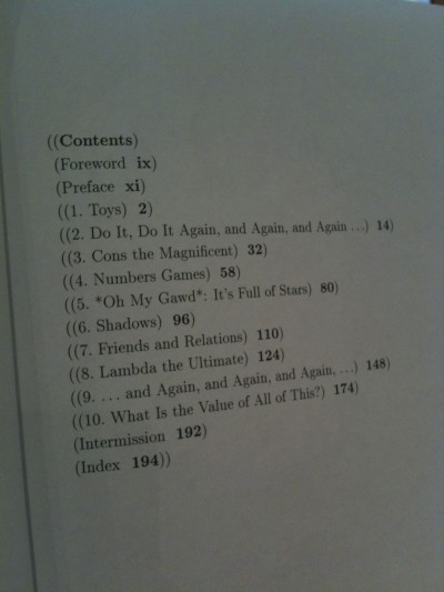 book contents page
