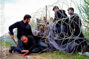 Syrian refugees sneaking into Hungary