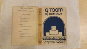 A Room of One's Own (Hogarth Press 1929) book jacket designed by Vanessa Bell from The Monks House papers, University of Sussex Special Collections at The Keep SxMs-18/5/191.