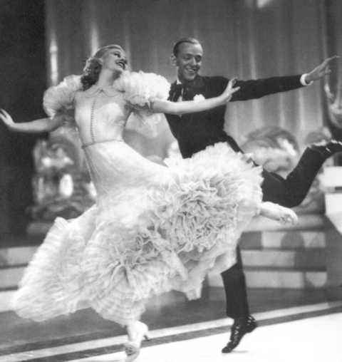 Fred Astaire and Ginger Rogers dancing together