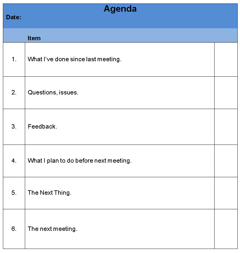 Meeting agenda template from Thinkwell
