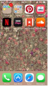 Screenshot of apps on phone 