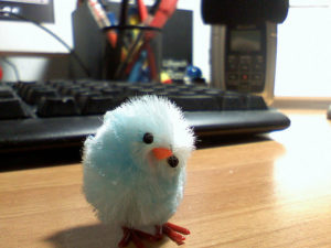 A photo of a handmade Twitter bird