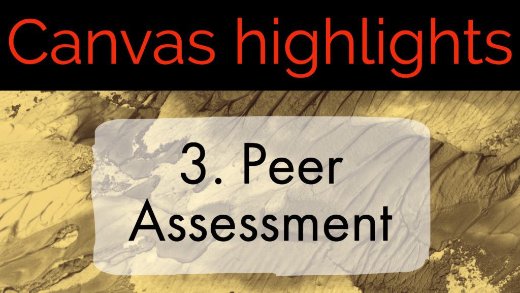 Canvas Highlights 3. Peer Assessment