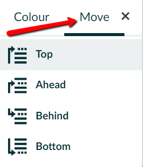 An arrow highlights that the Move option can be found in the top right of the move menu