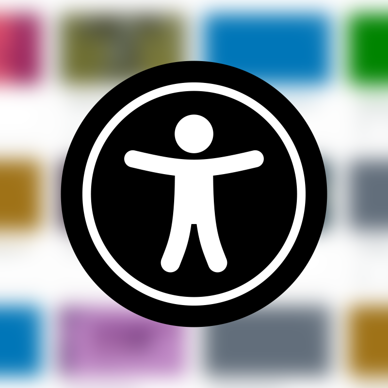 Universal Accessibility Icon: The icon depicts a person with arms outspread