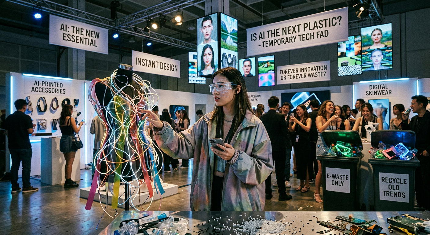 AI generated image of A girl looking at wires