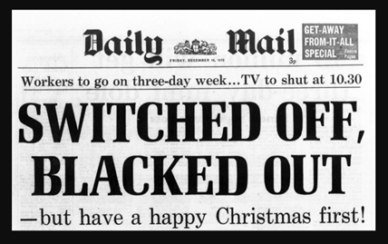 Daily Mail Headline: SWITCHED OFF, BLACKED OUT.