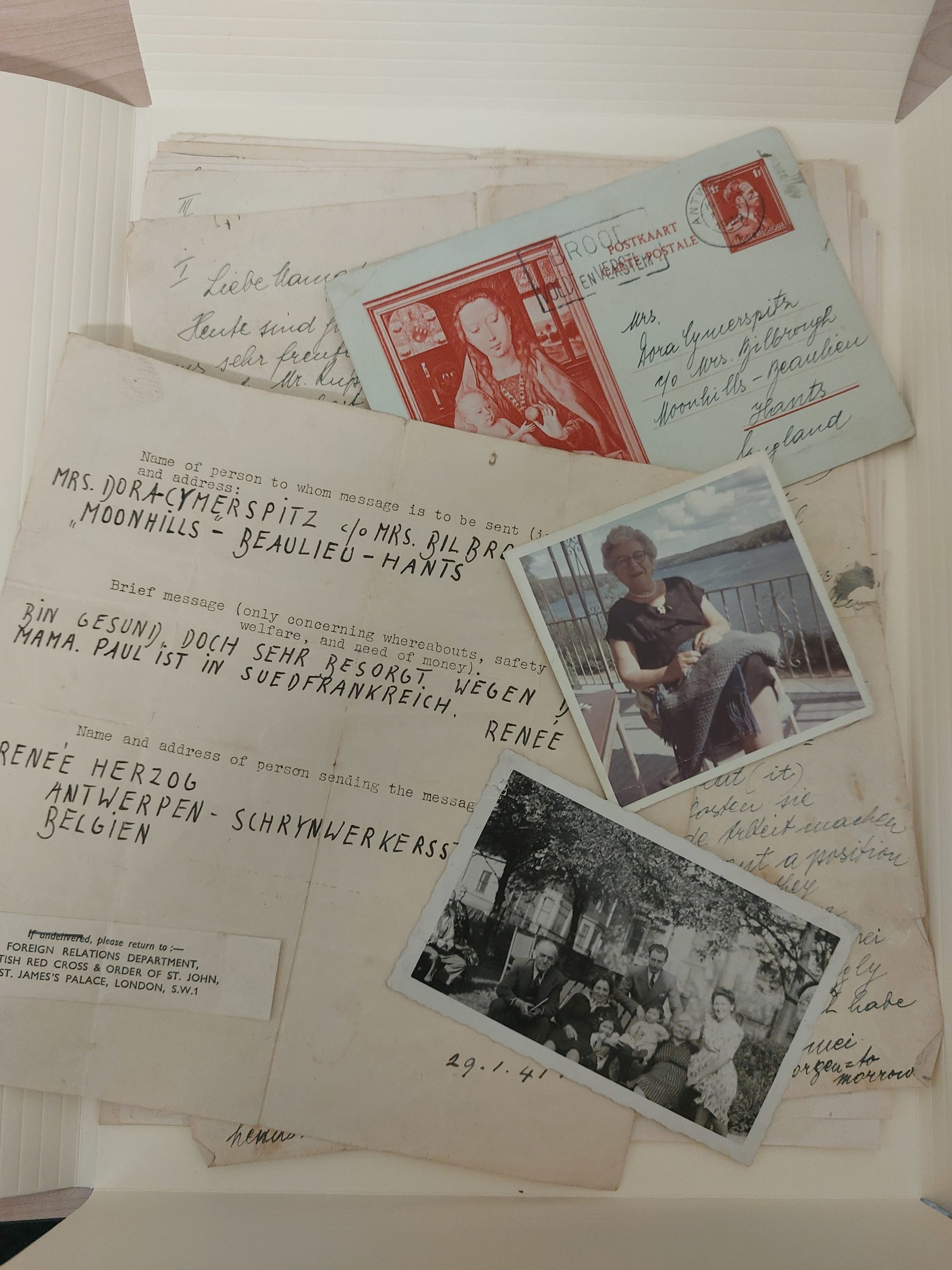 A collection of letters and photos from the Cymer papers