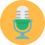 Microphone Flat Design Orange background version