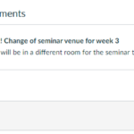 Announcements at the top of the Course Home screen