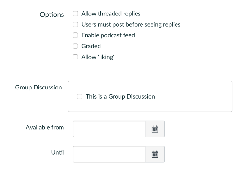 Canvas Discussion Options Educational Enhancement