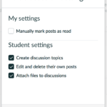 Canvas Discussions Settings
