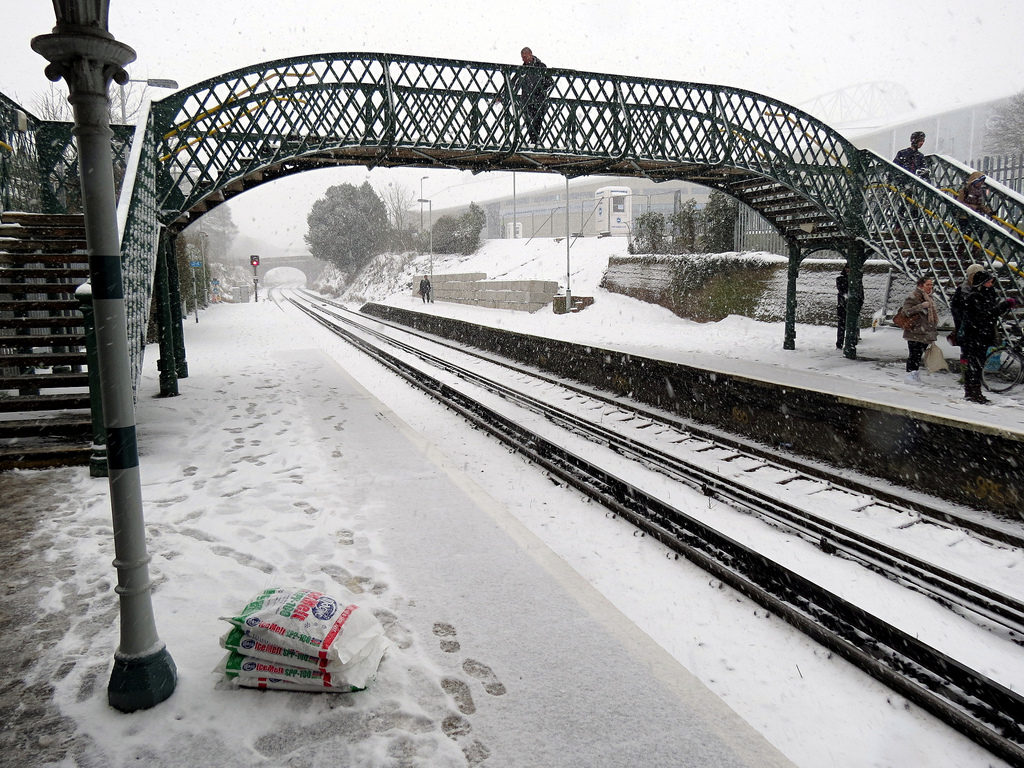 "Light Snow Apocalypse \u2013 Falmer Station" by justinpickard is licensed under CC BY-SA 2.0

https://www.flickr.com/photos/31290193@N06/8392514122
https://www.flickr.com/photos/31290193@N06
https://creativecommons.org/licenses/by-sa/2.0