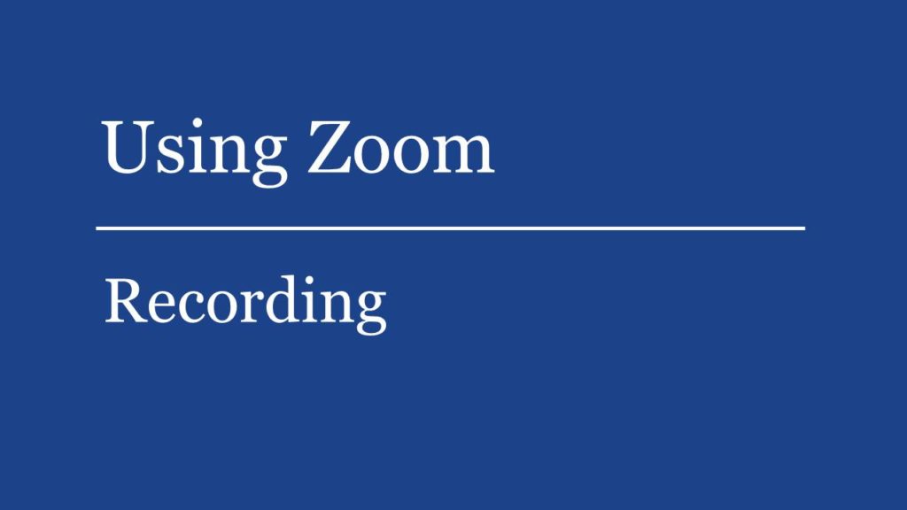 See how to record your Zoom meeting