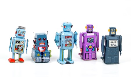 a group of toy robots
