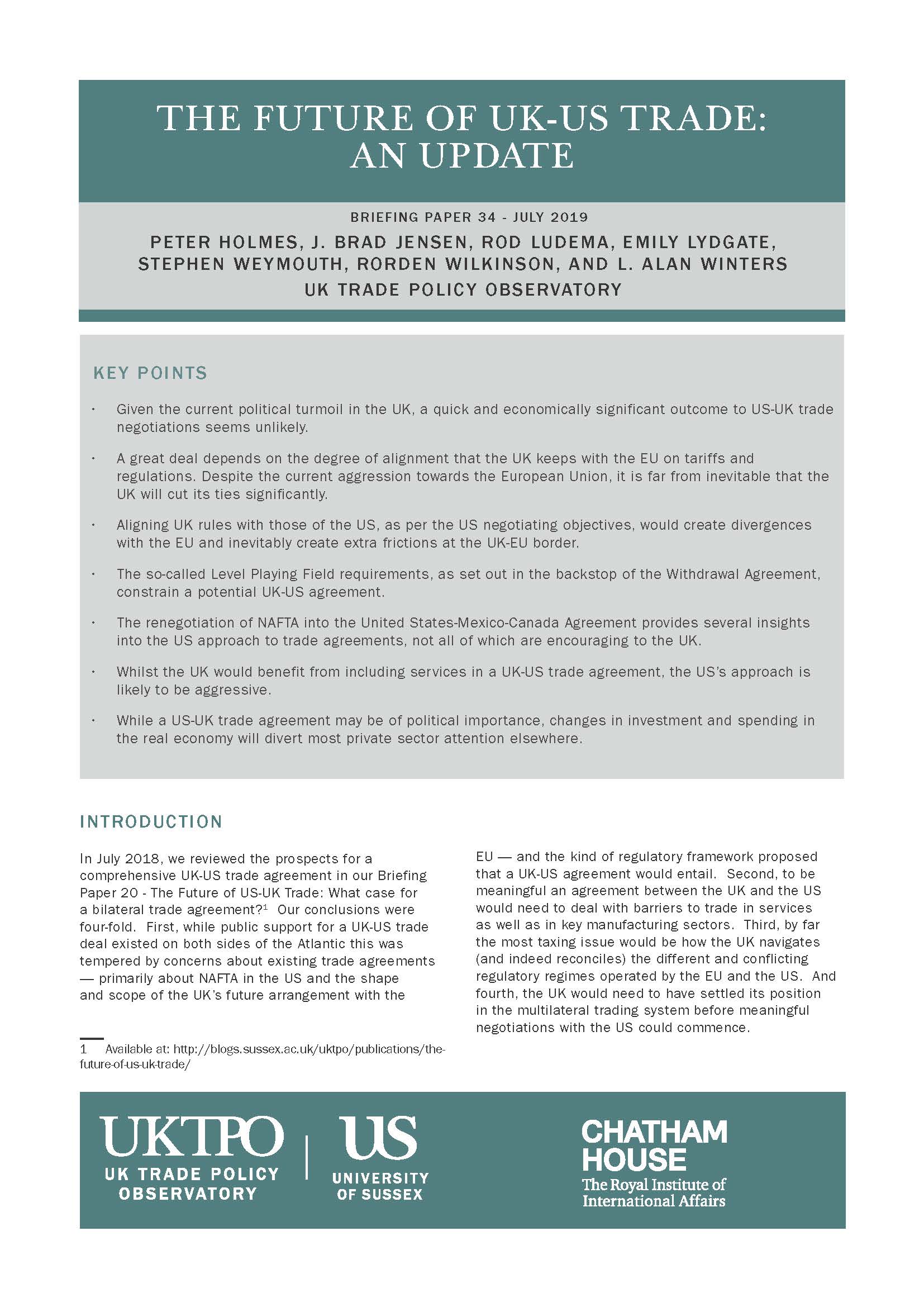 The Future Of UK US Trade An Update UK Trade Policy Observatory
